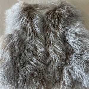 3.1 Phillip Lim Gray 100% Real Lamb Shearling vest jacket
